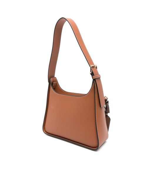 Moschino White Love Logo-Plaque Zipped Shoulder Bag