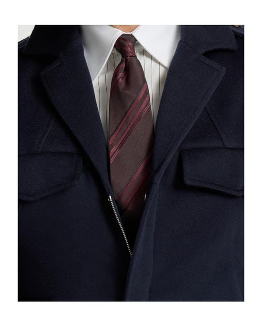 Brunello Cucinelli Purple Textured Striped Silk Tie for men