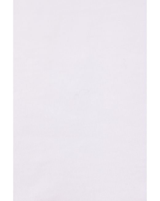 Miu Miu White Logo-Beaded Crewneck T-Shirt