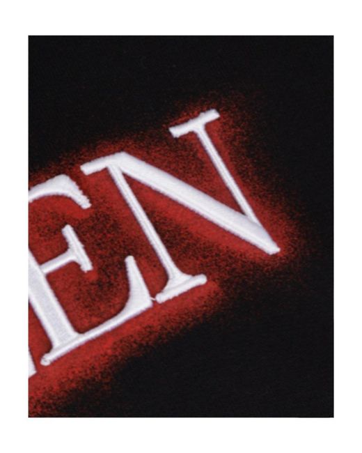 McQueen Black Logo Printed Crewneck Sweatshirt for men
