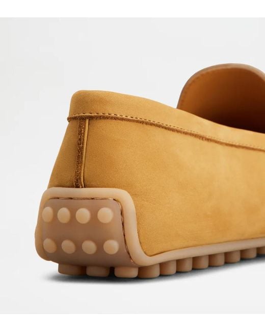 Tod's Brown T-Buckle Topstitched Loafers