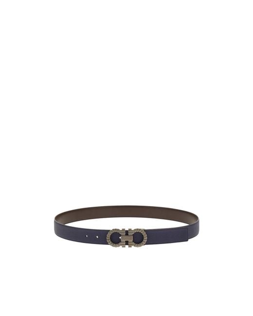Ferragamo White Reversible And Adjustable Gancini Belt for men