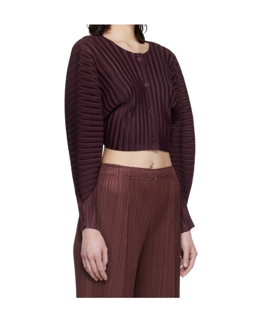 Pleats Please Issey Miyake Red Pleats Please Issey Miyake Rib Pleats January Cardigan