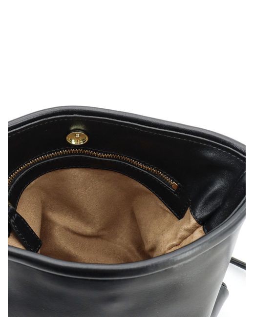 MANU Atelier Black Logo-Letter Shoulder Bag