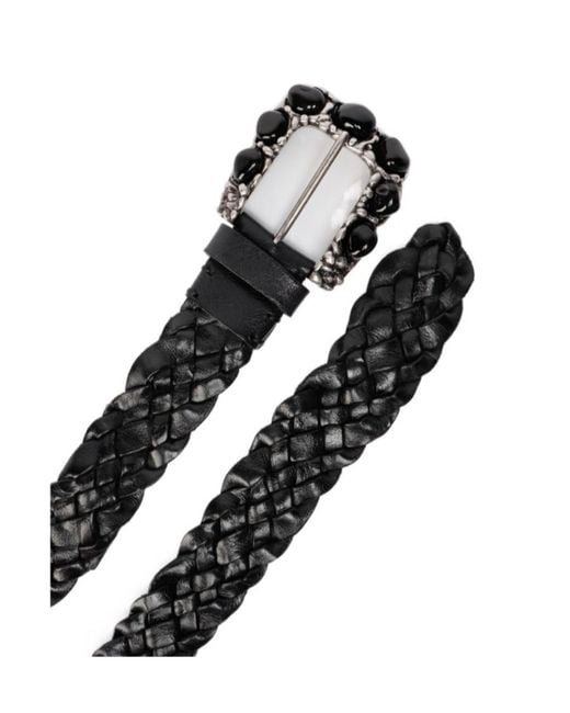 P.A.R.O.S.H. Black Embellished-Buckle Belt