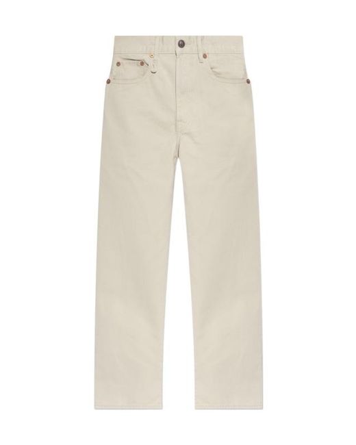 R13 Natural Embroidered-Pocket Jeans
