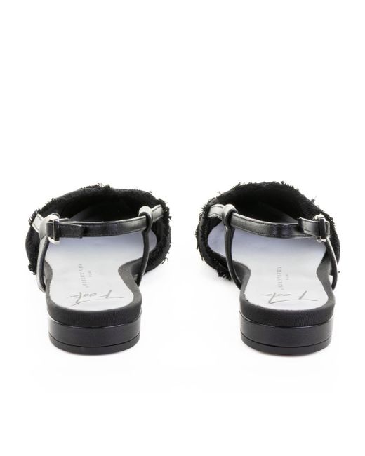 Roberto Festa Black Pointed Flat Sandals