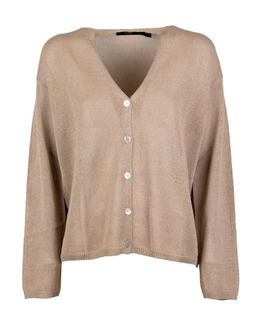 Seventy Natural V-Neck Buttoned Cardigan