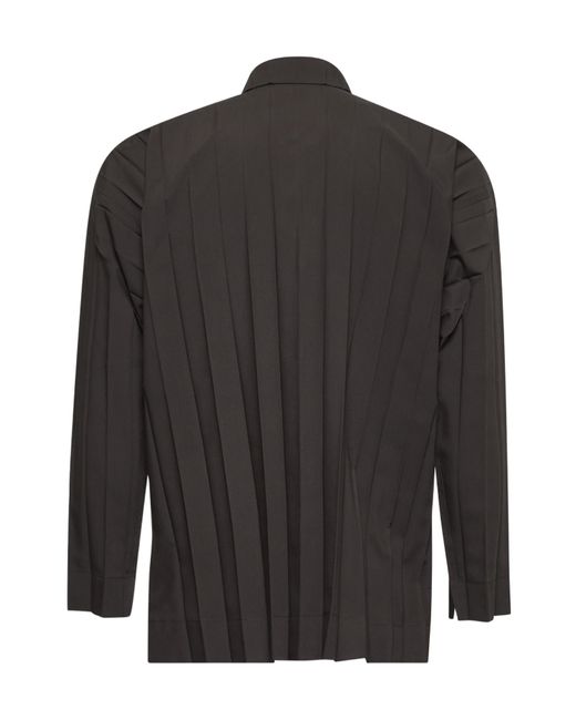 Homme Plissé Issey Miyake Black Button-Up Shirt for men