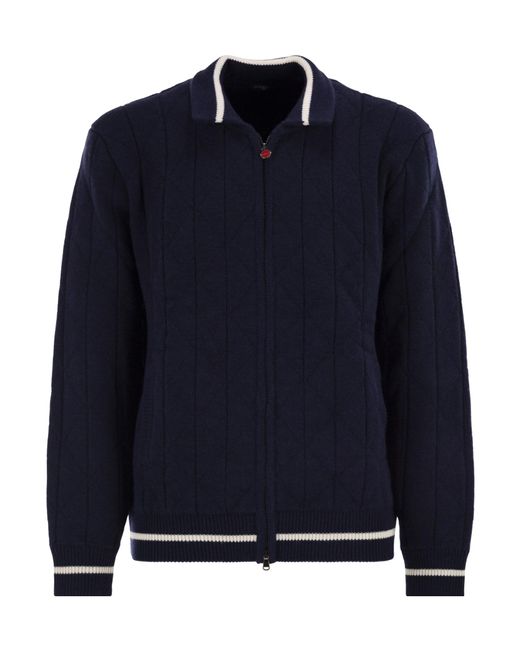 Kiton Blue Long-Sleeved Sweater for men