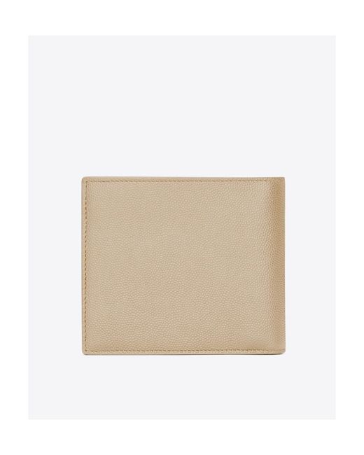 Saint Laurent Natural Logo Printed Bi-Fold Wallet for men