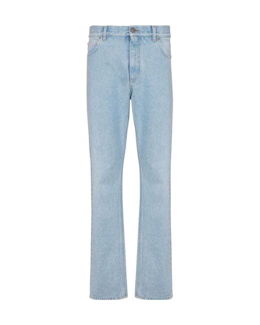 Balmain Blue Belt-Loop Jeans for men