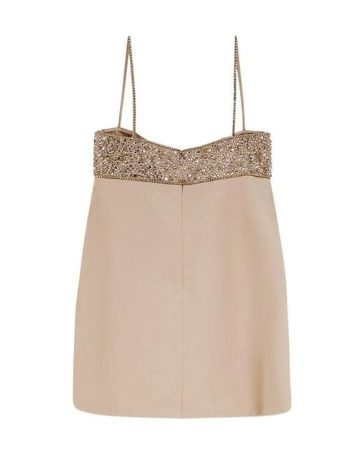 retroféte Natural Mini Crystal-Embellished A-Line Dress