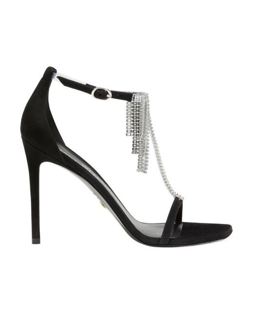 Stuart Weitzman White Logo High-Heeled Sandals