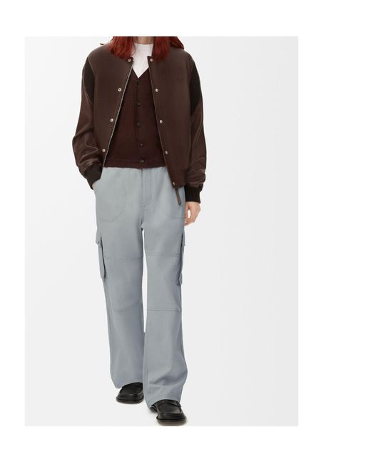 Loewe Gray Logo Patch Cargo Trousers for men