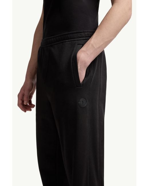 Moncler Black Logo Detailed High-Waist Trousers for men