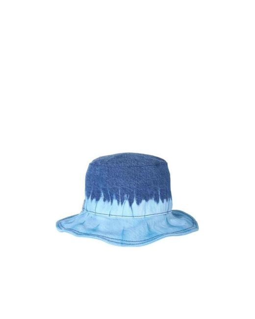 Alberta Ferretti Blue Tie-Dyed Printed Hat