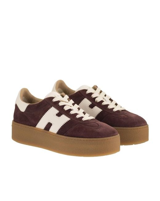 Hogan Brown Lace-Up Sneakers
