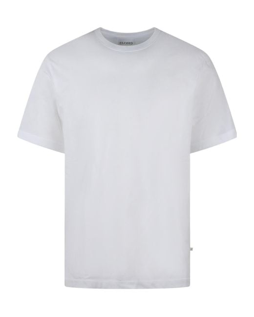 Closed White Cotton T-Shirt for men