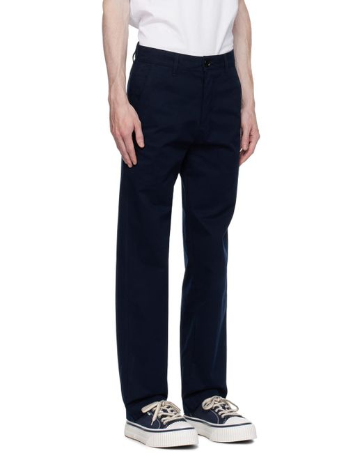 AMI Blue Alexandre Mattiussi Straight-Leg Trousers for men