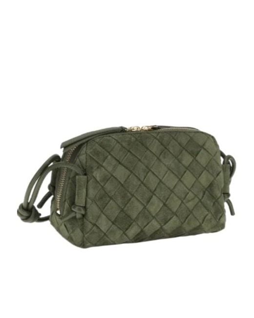 Bottega Veneta Green Zippered Shoulder Bag