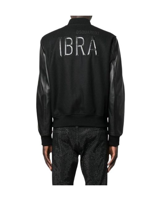 DSquared² Black Ibra Varsity Jacket for men