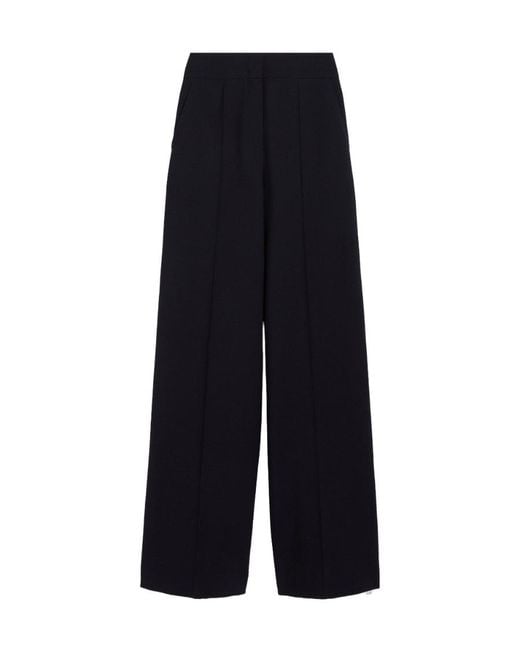 Max Mara Blue High Waisted Straight Leg Trousers
