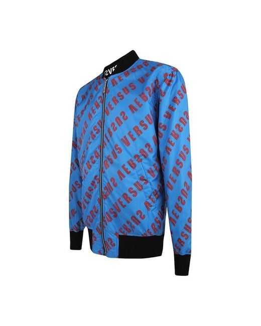 Versus Blue Double-Sided Baseball Jacket for men