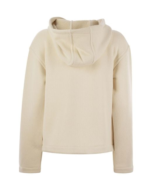 Max Mara Natural Gary Logo Embroidered Hoodie
