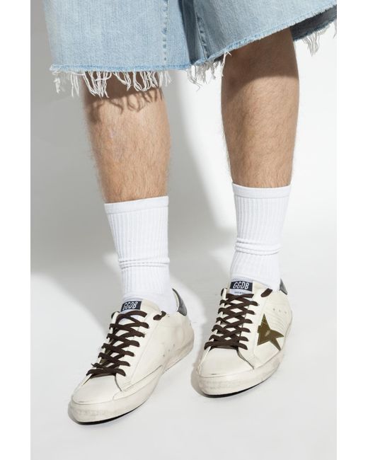 Golden Goose Deluxe Brand White Super Star Lace-Up Sneakers for men