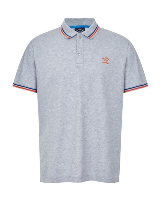 Paul & Shark Blue Logo Short-Sleeved Polo Shirt for men