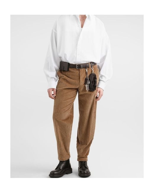 Dolce & Gabbana Natural Corduroy Trousers for men