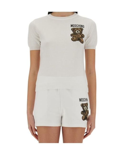 Moschino White Short-Sleeved Sweater