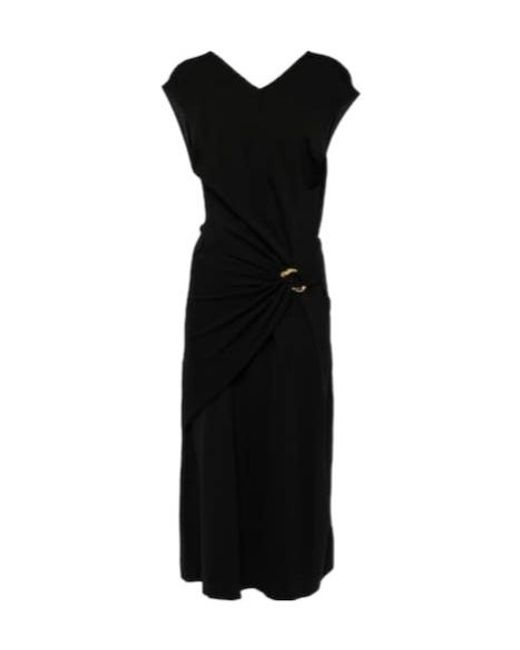 Jil Sander Black Virgin Wool Midi Dress