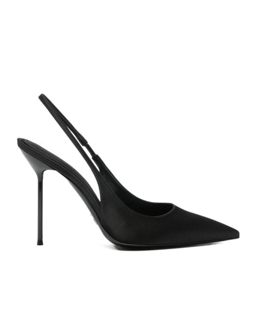 Paris Texas Black Lidia Pointed-Toe Slingback Pumps