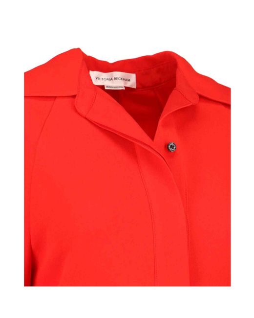 Victoria Beckham Red Long Sleeve Maxi Dress
