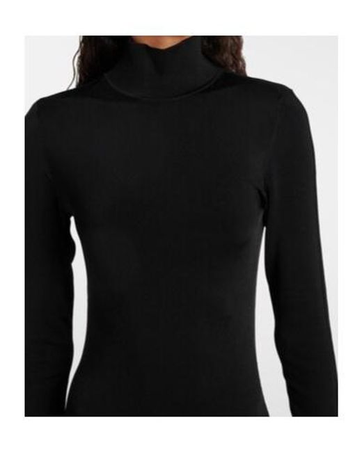 Galvan Black Iris Turtleneck Jersey Maxi Dress