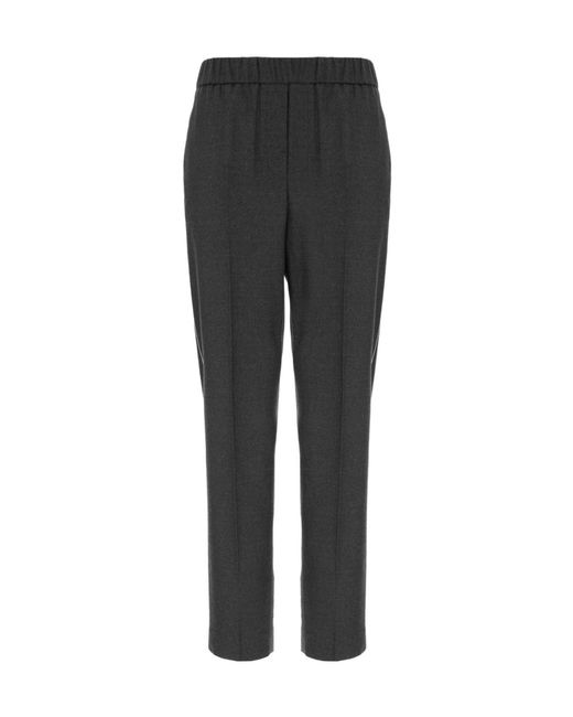 Peserico Gray Wool And Cashmere Trousers