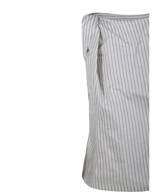 Rohe Gray Draped Stripe Top