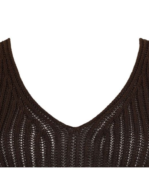Max Mara Brown Vicini Sleeveless Knitted Top