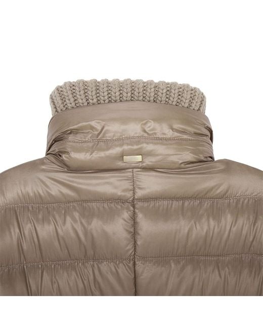 Herno Gray Logo Quilted Down Jacket