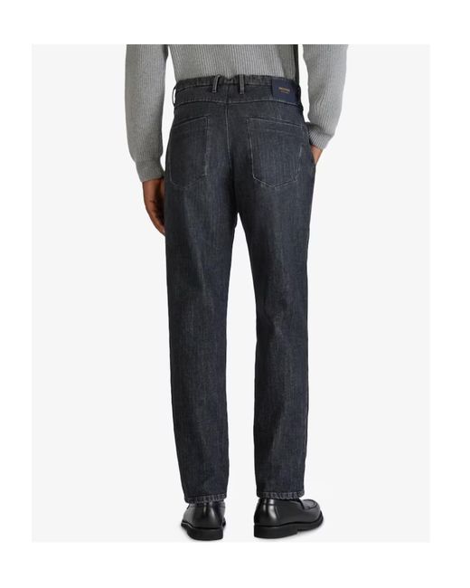 Incotex Blue Pleated Jeans for men