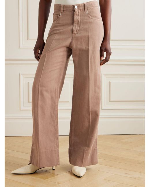 Brunello Cucinelli Natural Wide Leg Jeans