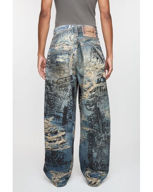 Acne Blue Wide-Leg Jeans for men