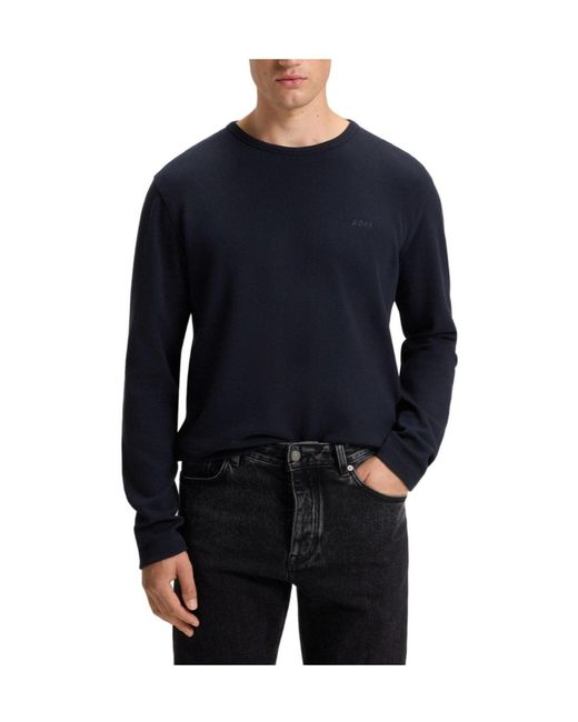 Boss Blue Crewneck Longsleeve Tshirt for men