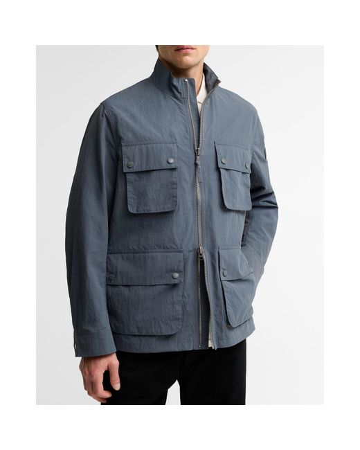 Barbour Blue Stand Collar Cargo Jacket for men