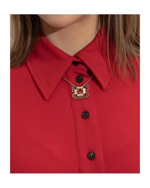 Ferragamo White Necklace With A Pendant