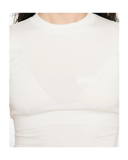 Vetements White Short-Sleeved Crew-Neck Top