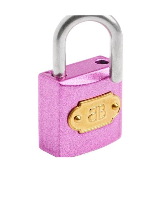 Balenciaga Pink Bb Padlock Shaped Charm