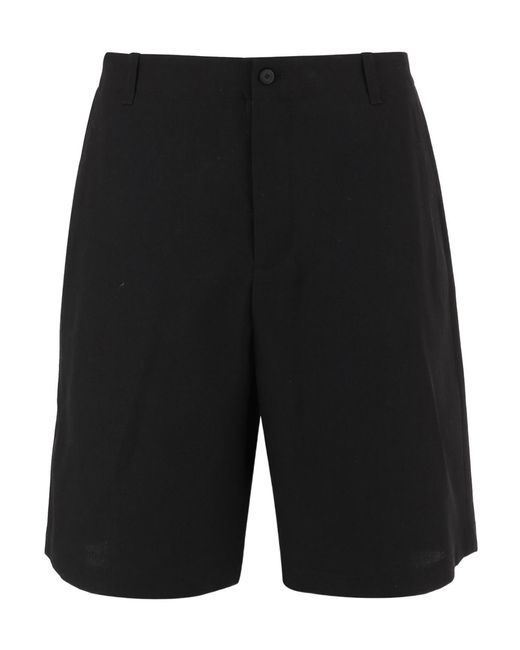 Jacquemus Black Mid Rise Pleat Detailed Shorts for men
